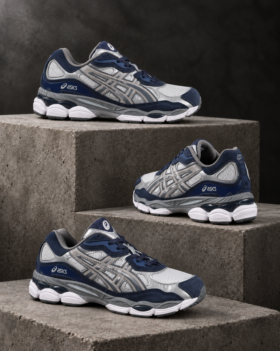 Asics Gel Navy Silver — outra visão